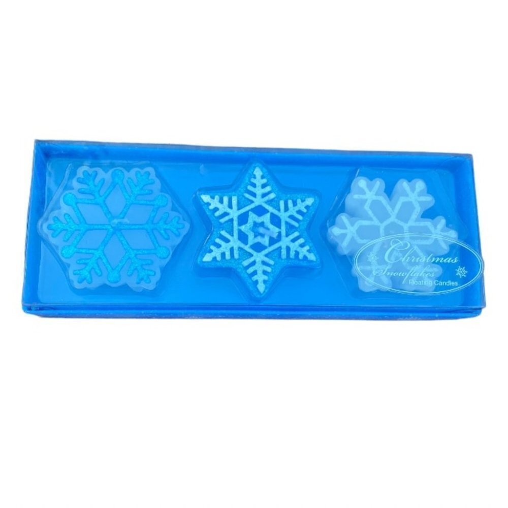RUSS Visions of Winter Snowflake Christmas Floating Candles NEW Holiday Candles